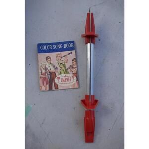Vintage Emenee Musical Toy Color Song Book and Red Musical Rod